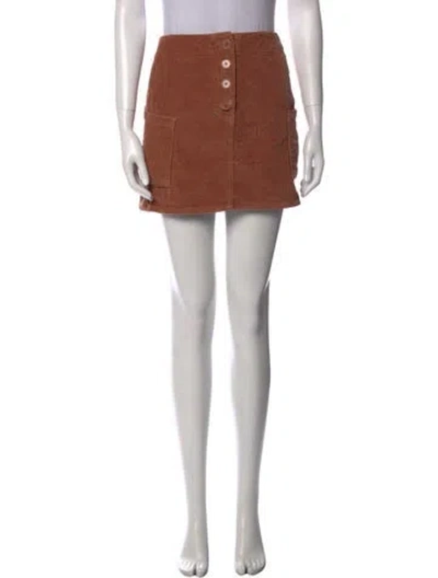 Pre-owned Reformation Corduroy Mini Skirt In Brown