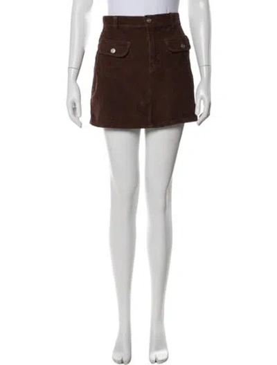Pre-owned Reformation Corduroy Mini Skirt In Brown