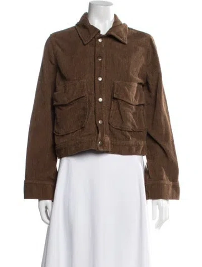 Pre-owned Reformation Corduroy Utility Jacket In Brown