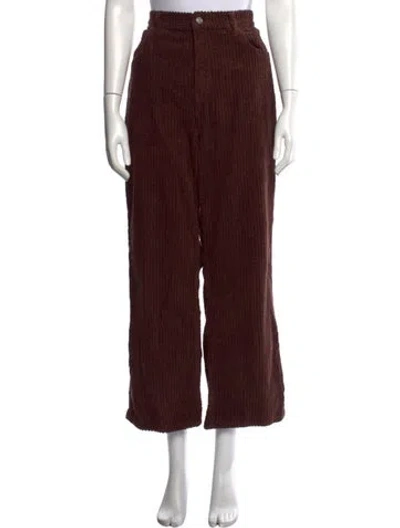 Pre-owned Reformation Corduroy Wide Leg Pants In Brown
