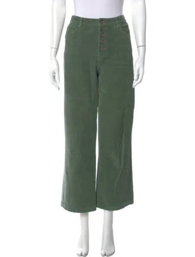 Pre-owned Reformation Corduroy Wide Leg Pants In Green
