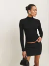 Reformation Cori Ribbed Turtleneck Sweater In Black