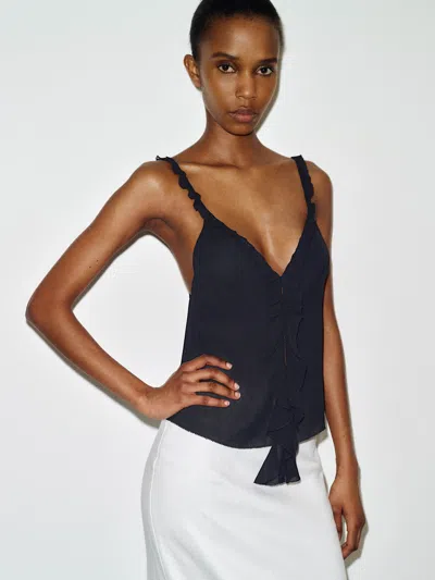 Reformation Top Cori Noir 34 In Black