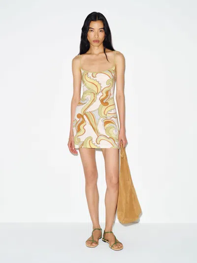 Reformation Corinne Knit Dress Xs In Yellow