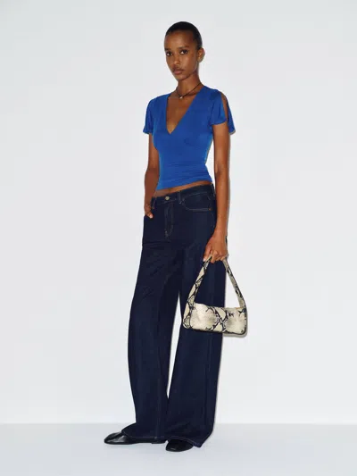 Reformation Cosette Knit Top Blue Large