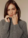 Reformation Cosmia Alpaca Blend Turtleneck Sweater In Thunder