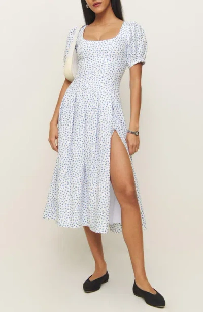 Reformation Couco Floral Linen Midi Dress In Hanna