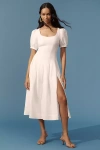 Reformation Coucou Linen Midi Dress In White