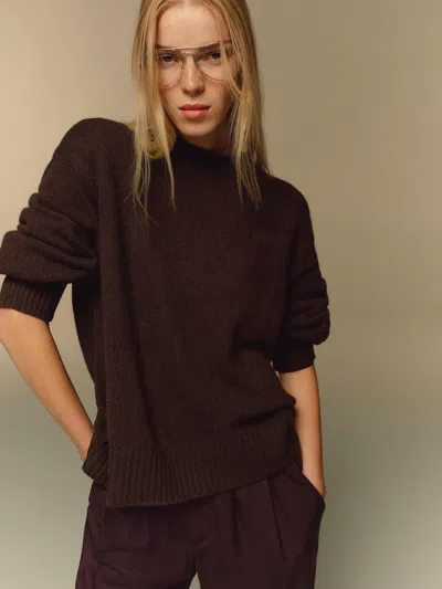 Reformation Cove Cashmere Oversized Crew In Brown