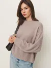 Reformation Cove Cashmere Oversized Crew In Toast