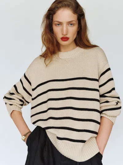 Reformation Pull Ras-du-cou Oversize En Coton Cove En Cotton Naturel M In Brown