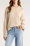 Reformation Cove Oversize Crewneck Cashmere Blend Sweater In Neutral