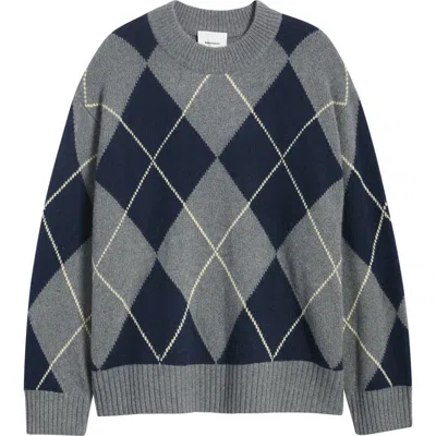 Reformation Cove Cashmere Oversized Crew Sweater Grey Large In Gray