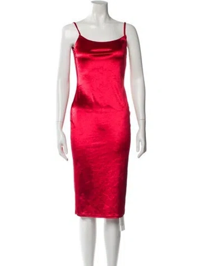 Pre-owned Reformation Cowl Neck Knee-length Dress In Red