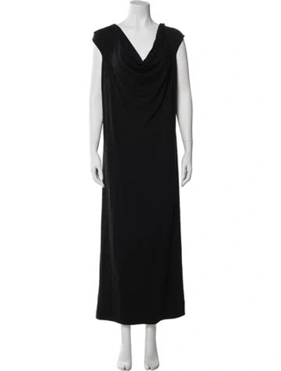 Pre-owned Reformation Cowl Neck Long Dress In Black