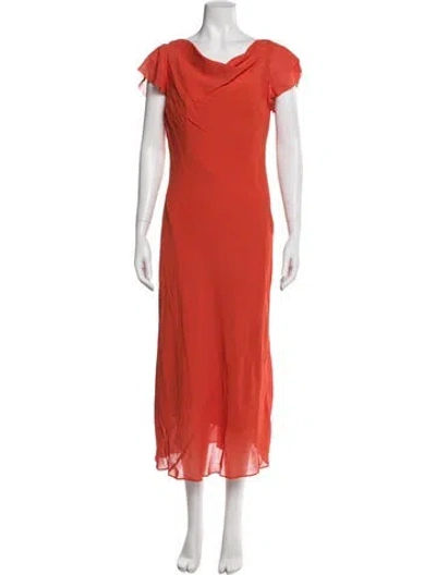 Pre-owned Reformation Cowl Neck Long Dress W/ Tags In Orange