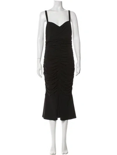 Pre-owned Reformation Cowl Neck Midi Length Dress In Black