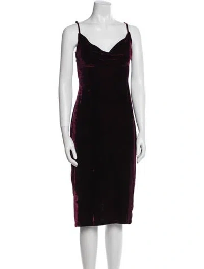 Pre-owned Reformation Cowl Neck Midi Length Dress In Purple