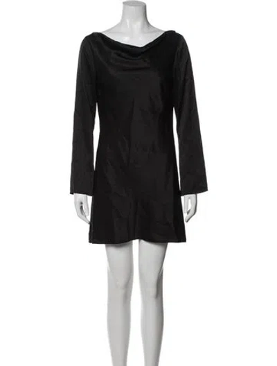Pre-owned Reformation Cowl Neck Mini Dress In Black