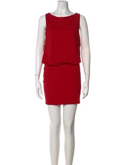 Pre-owned Reformation Cowl Neck Mini Dress W/ Tags In Red