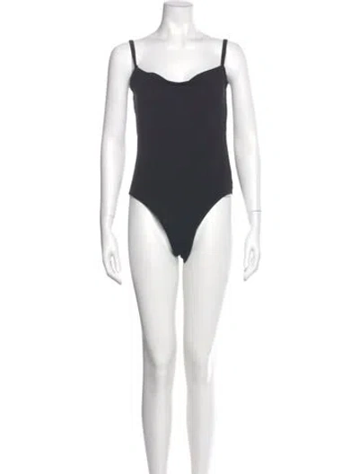 Pre-owned Reformation Cowl Neck Sleeveless Bodysuit In Black