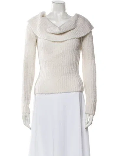 Pre-owned Reformation Cowl Neck Sweater In White