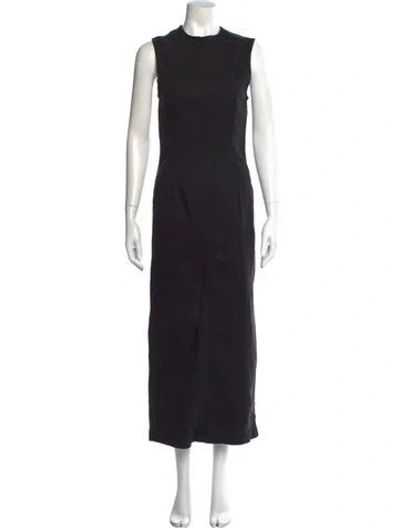 Pre-owned Reformation Crew Neck Long Dress In Black