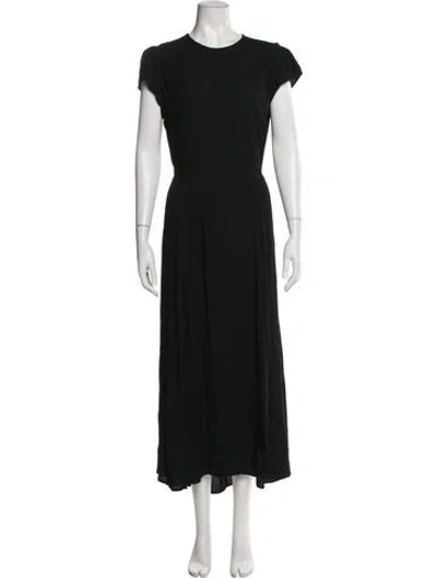 Pre-owned Reformation Crew Neck Long Dress In Black