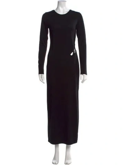 Pre-owned Reformation Crew Neck Long Dress In Black