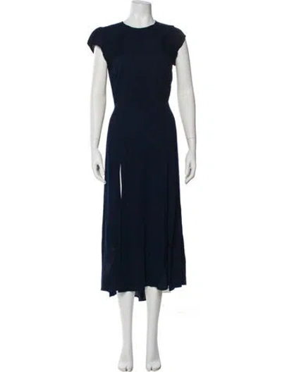 Pre-owned Reformation Crew Neck Long Dress In Blue