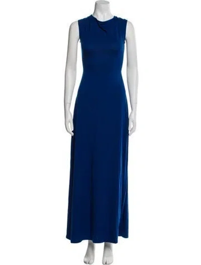 Pre-owned Reformation Crew Neck Long Dress In Blue