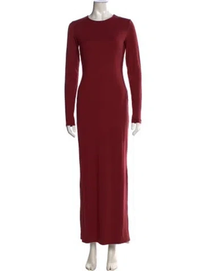 Pre-owned Reformation Crew Neck Long Dress In Burgundy