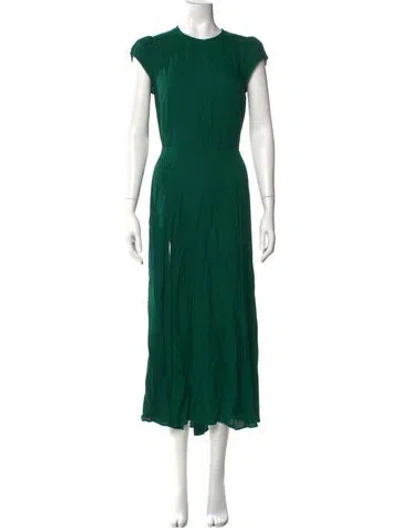 Pre-owned Reformation Crew Neck Long Dress In Green