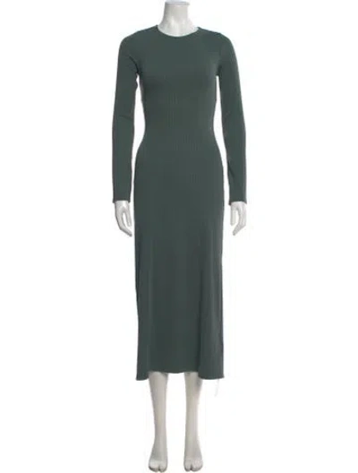 Pre-owned Reformation Crew Neck Long Dress In Green