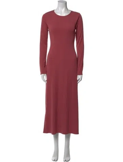 Pre-owned Reformation Crew Neck Long Dress In Pink