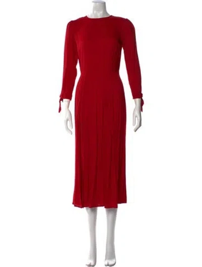 Pre-owned Reformation Crew Neck Long Dress In Red
