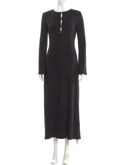 Pre-owned Reformation Crew Neck Long Dress W/ Tags In Black