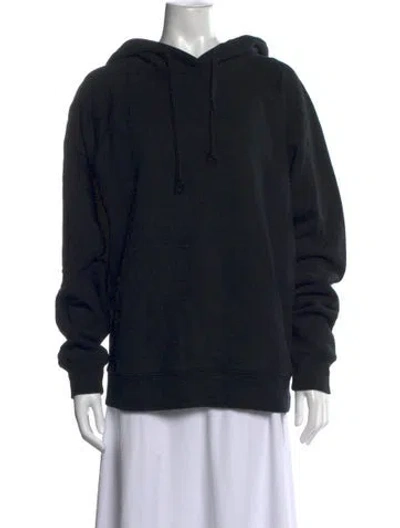 Pre-owned Reformation Crew Neck Long Sleeve Hoodie In Black