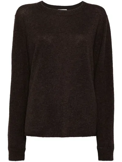 Reformation Crew-neck Long-sleeve Jumper In Brown