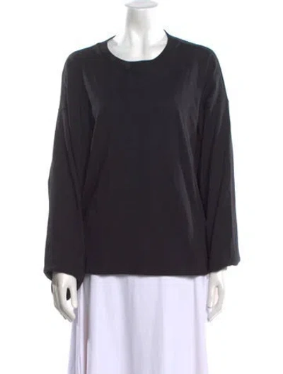 Pre-owned Reformation Crew Neck Long Sleeve Sweatshirt In Black