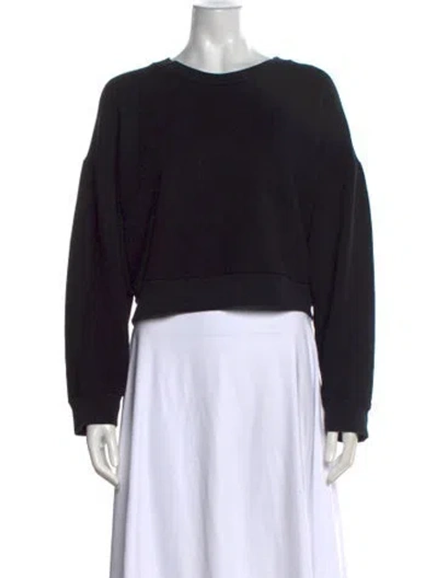 Pre-owned Reformation Crew Neck Long Sleeve Sweatshirt In Black