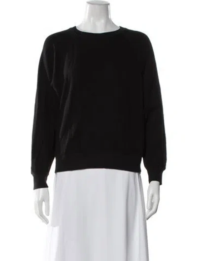 Pre-owned Reformation Crew Neck Long Sleeve Sweatshirt In Black