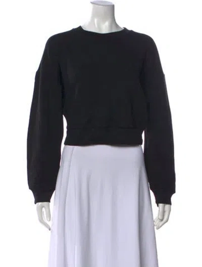 Pre-owned Reformation Crew Neck Long Sleeve Sweatshirt In Black