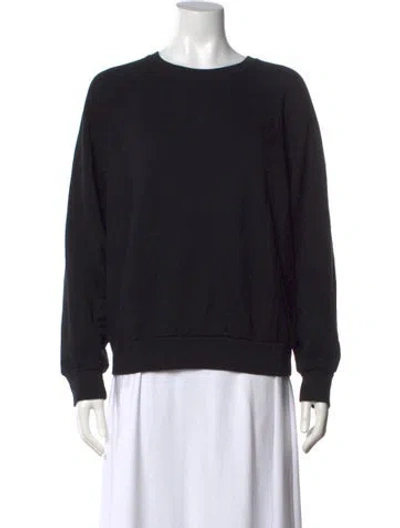 Pre-owned Reformation Crew Neck Long Sleeve Sweatshirt In Black