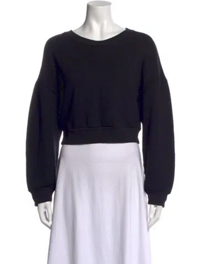 Pre-owned Reformation Crew Neck Long Sleeve Sweatshirt In Black
