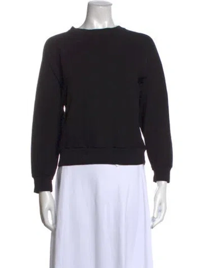 Pre-owned Reformation Crew Neck Long Sleeve Sweatshirt In Black