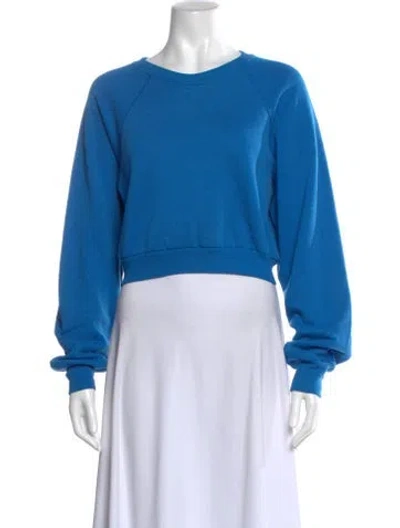 Pre-owned Reformation Crew Neck Long Sleeve Sweatshirt In Blue