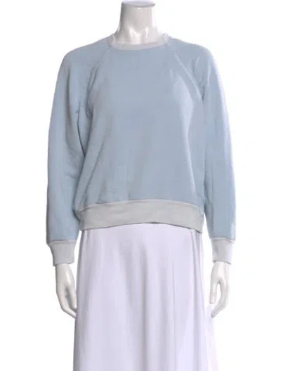 Pre-owned Reformation Crew Neck Long Sleeve Sweatshirt In Blue