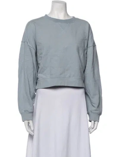 Pre-owned Reformation Crew Neck Long Sleeve Sweatshirt In Blue