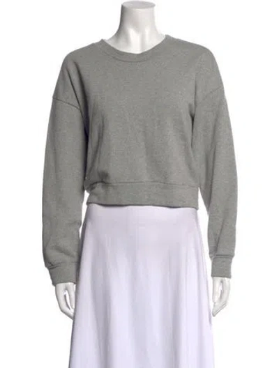 Pre-owned Reformation Crew Neck Long Sleeve Sweatshirt In Gray